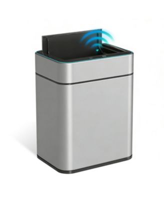 50L / 13 Gallon  Stainless Steel Automatic Trash Can with Silent Close Lid and Stay-Open Feature