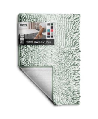 Ultra-Soft Quick-Dry Chenille Bath Rug - Non-Slip PVC Backing, Machine-Washable (Small 17"x24")