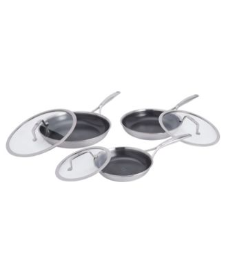 Peak Stainless Steel 6-Piece Dual Performance Ceramic Fry Pan Set