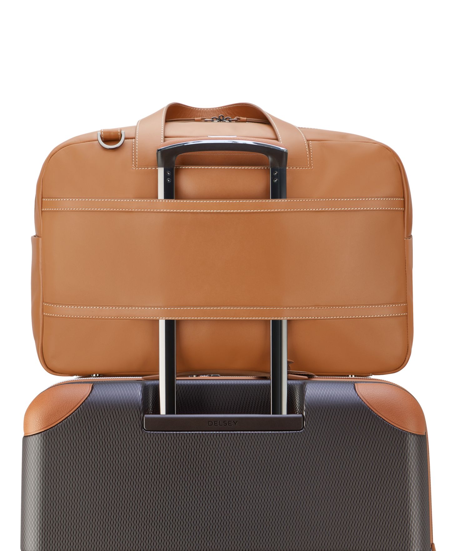 Сумка Delsey Paris Chatelet 18" Leather Duffel, цвет: Коньячный — фото 7