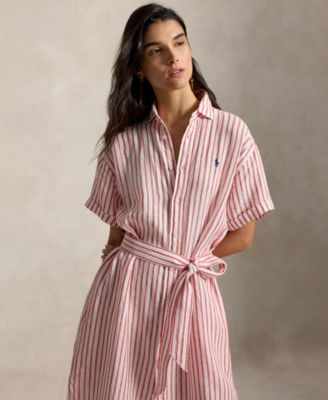 embroidered linen mini dress Women's Bohemian Linen-Blend Mini Dress + Embroidery