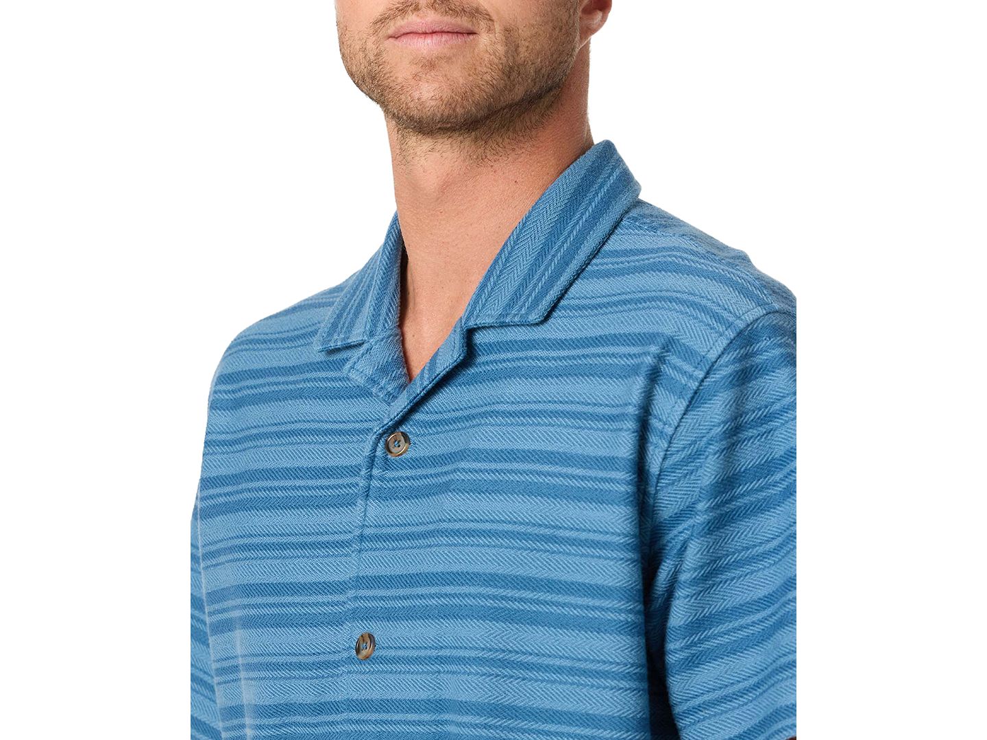 Мужская рубашка O'Neill Striped Herringbone Camp Collar, цвет: Синий — фото 3