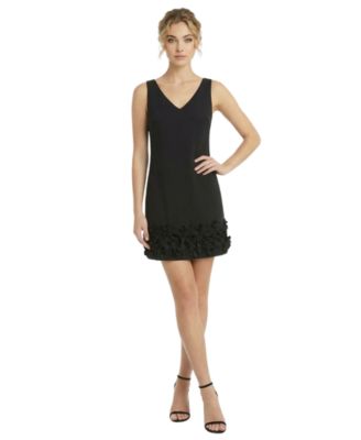 Women’s Flower Embellishment V-Neck Dress
