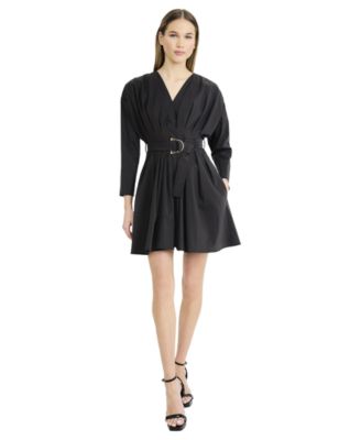 Women's Long-Sleeve V-Neck Mini Dress