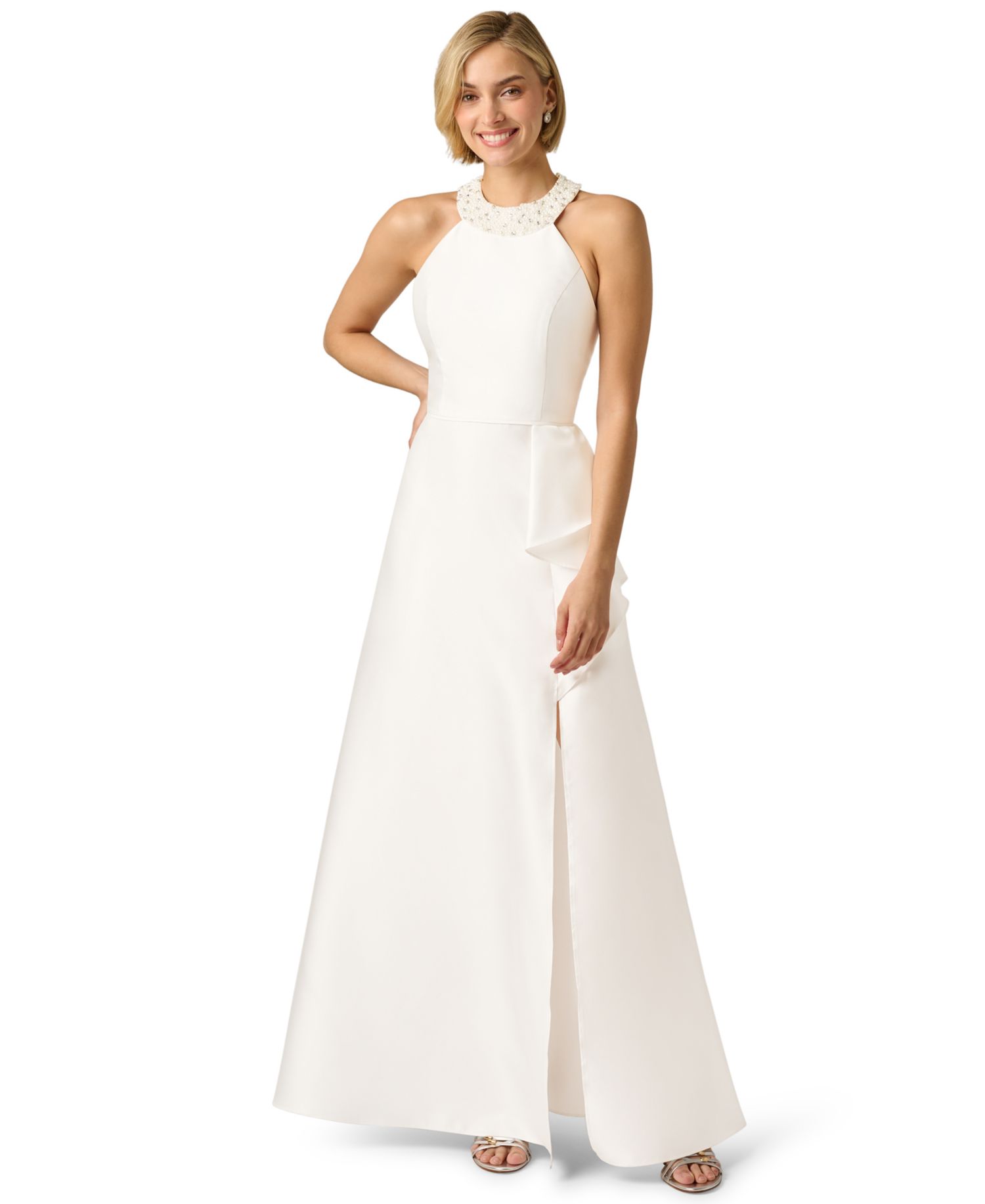 Women's Embellished Halter Ball Gown