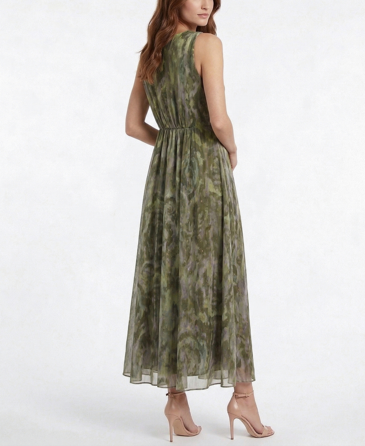 Taylor Women's Shirred V-Neck Polyester Dress