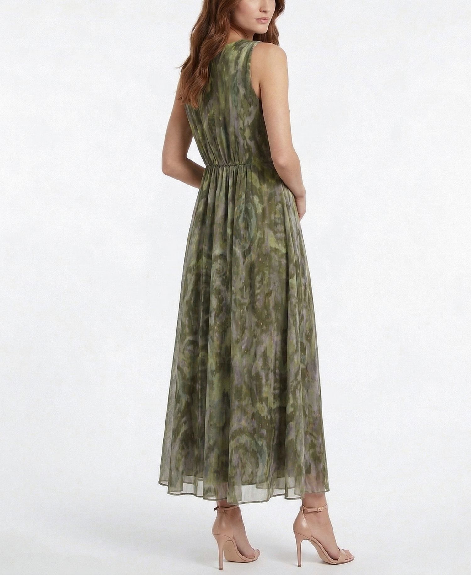 Women's Shirred V-Neck Dress