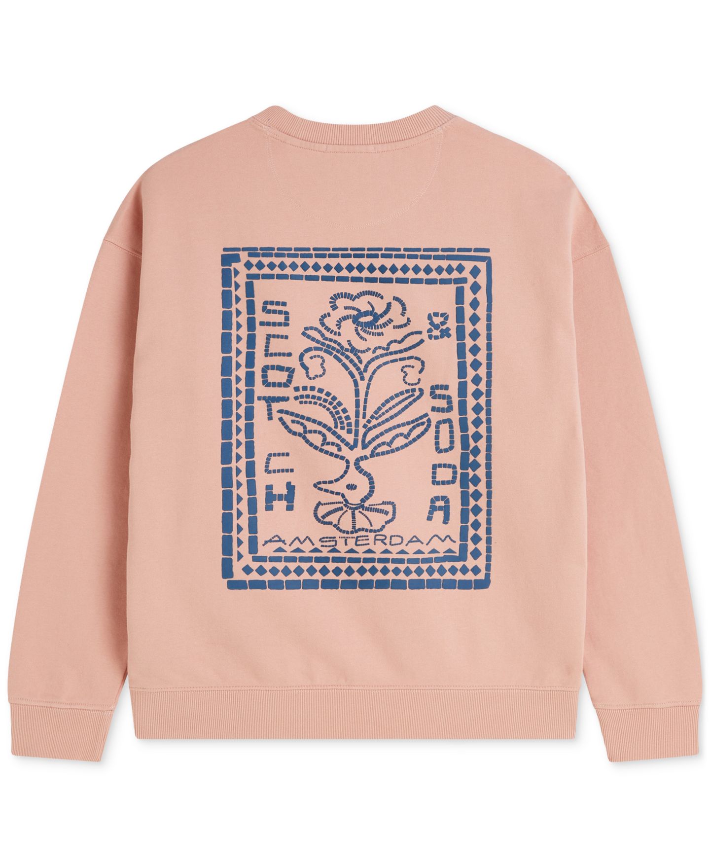 Мужской свитшот SCOTCH & SODA Tile Artwork Relaxed-Fit Crewneck, цвет: Розовый — фото 6