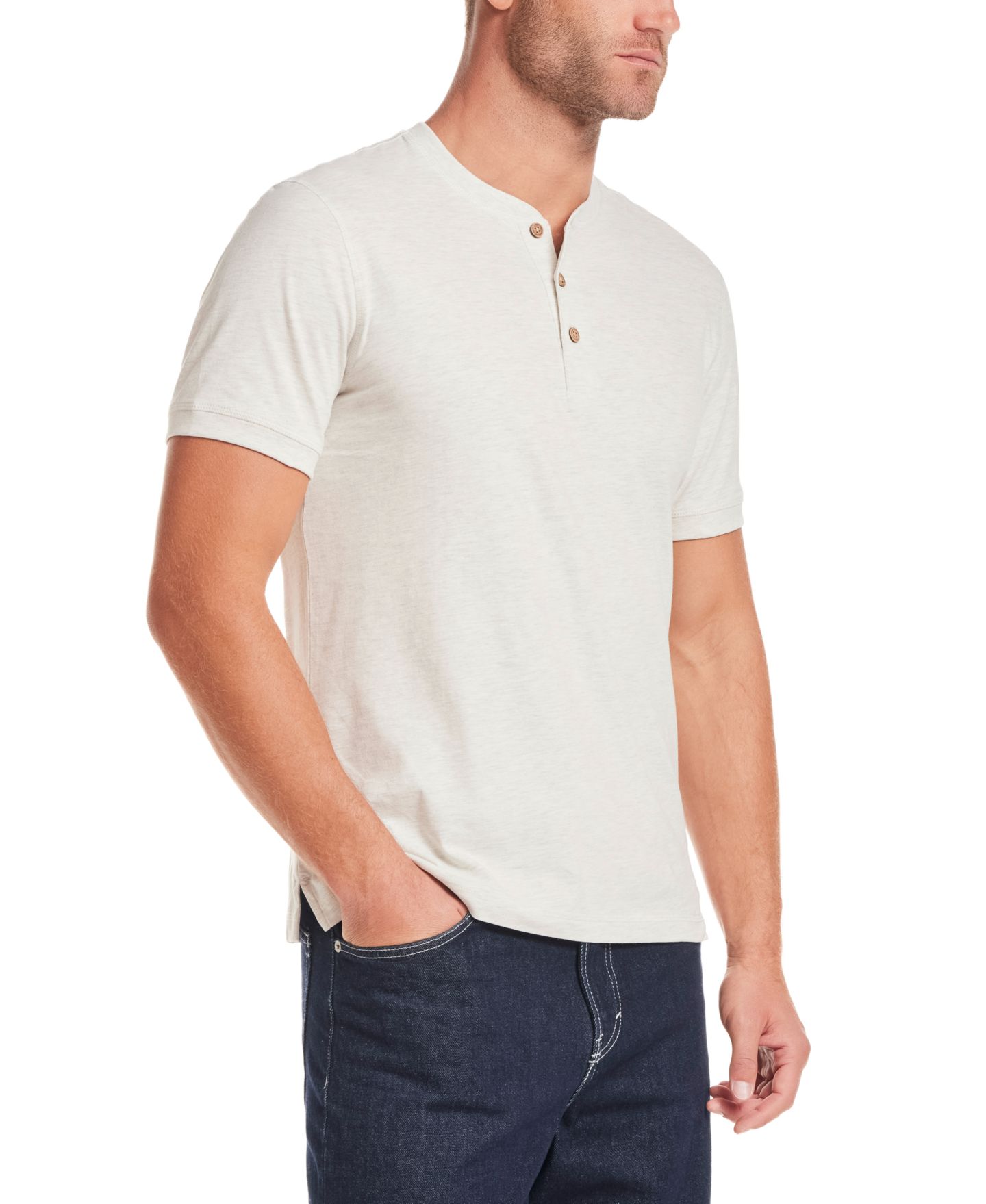 Мужская рубашка Weatherproof Vintage Short-Sleeve Melange Henley, цвет: Овсяный — фото 3