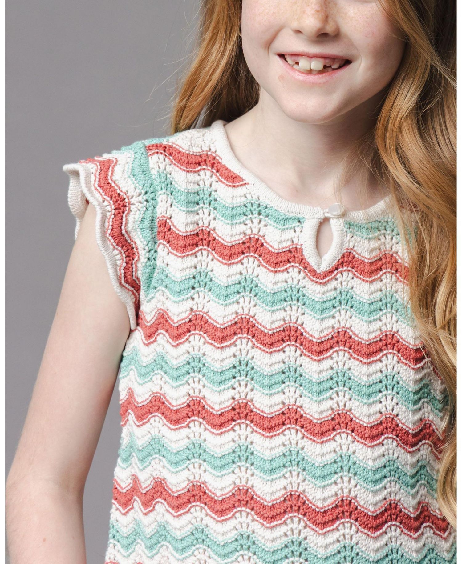 Girls Hope and Henry Organic Flutter Sleeve Sweater Top