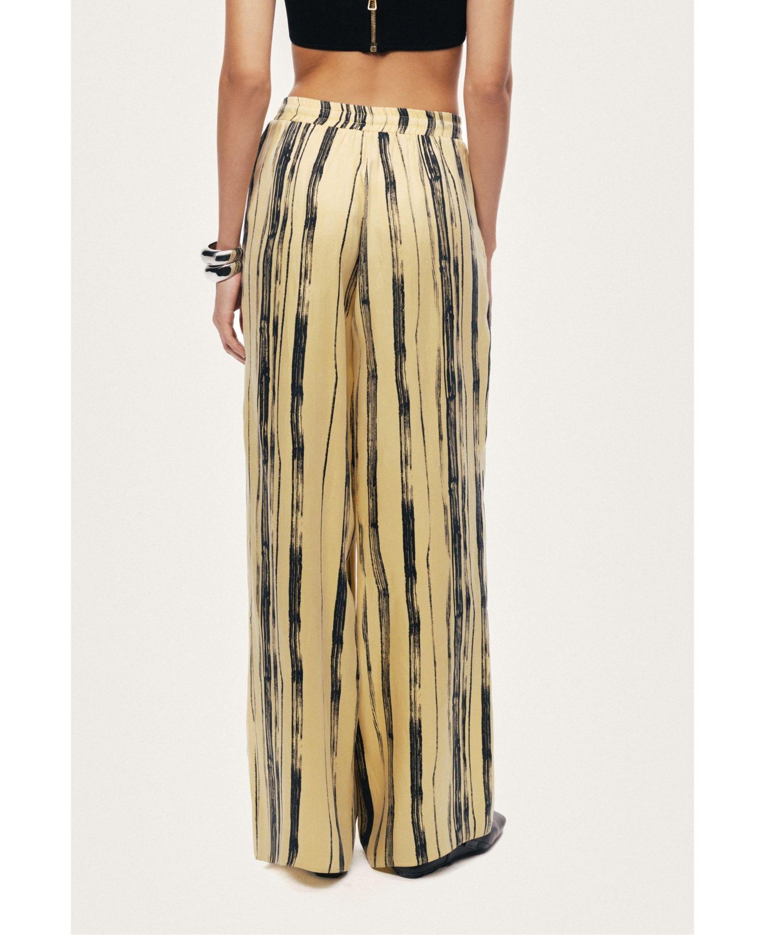 Women's Striped Wide-Leg Pants