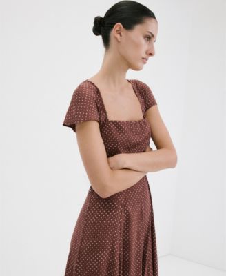 Mango Women's A-Line Polka-Dot Dress - Macy's