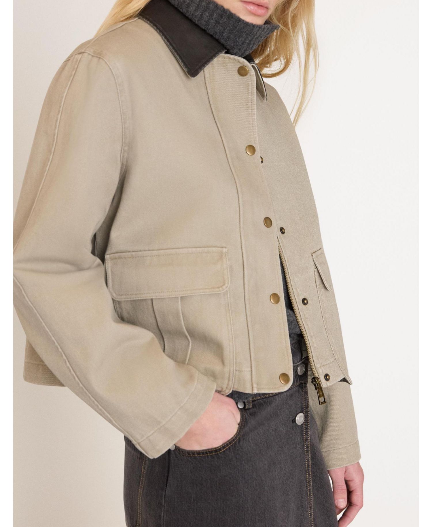 Women's Casual Contrast Collar Jacket