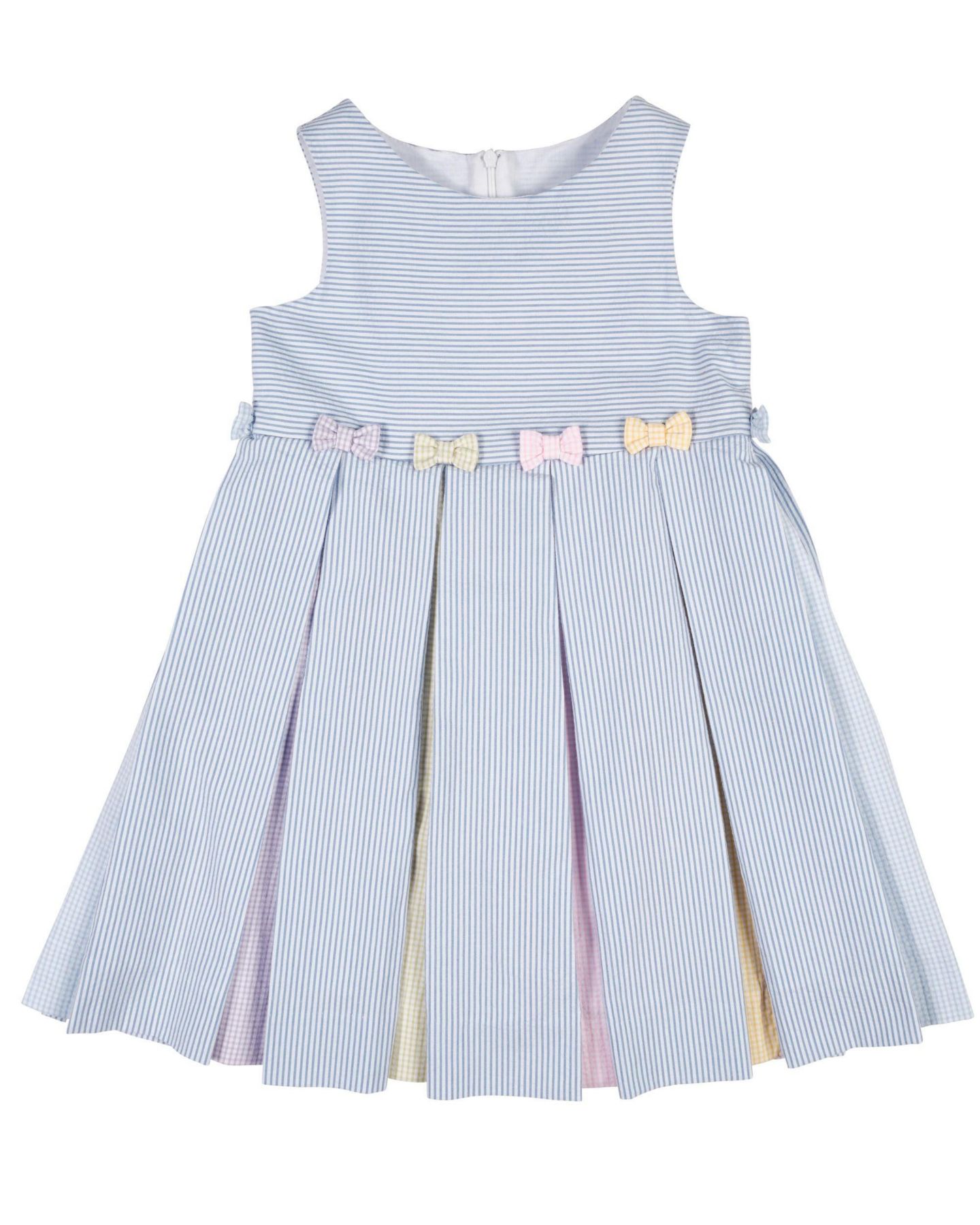 Платье Florence Eiseman Multicolor Seersucker Pleated Dress для девочек, цвет: Open Miscellaneous — фото 1