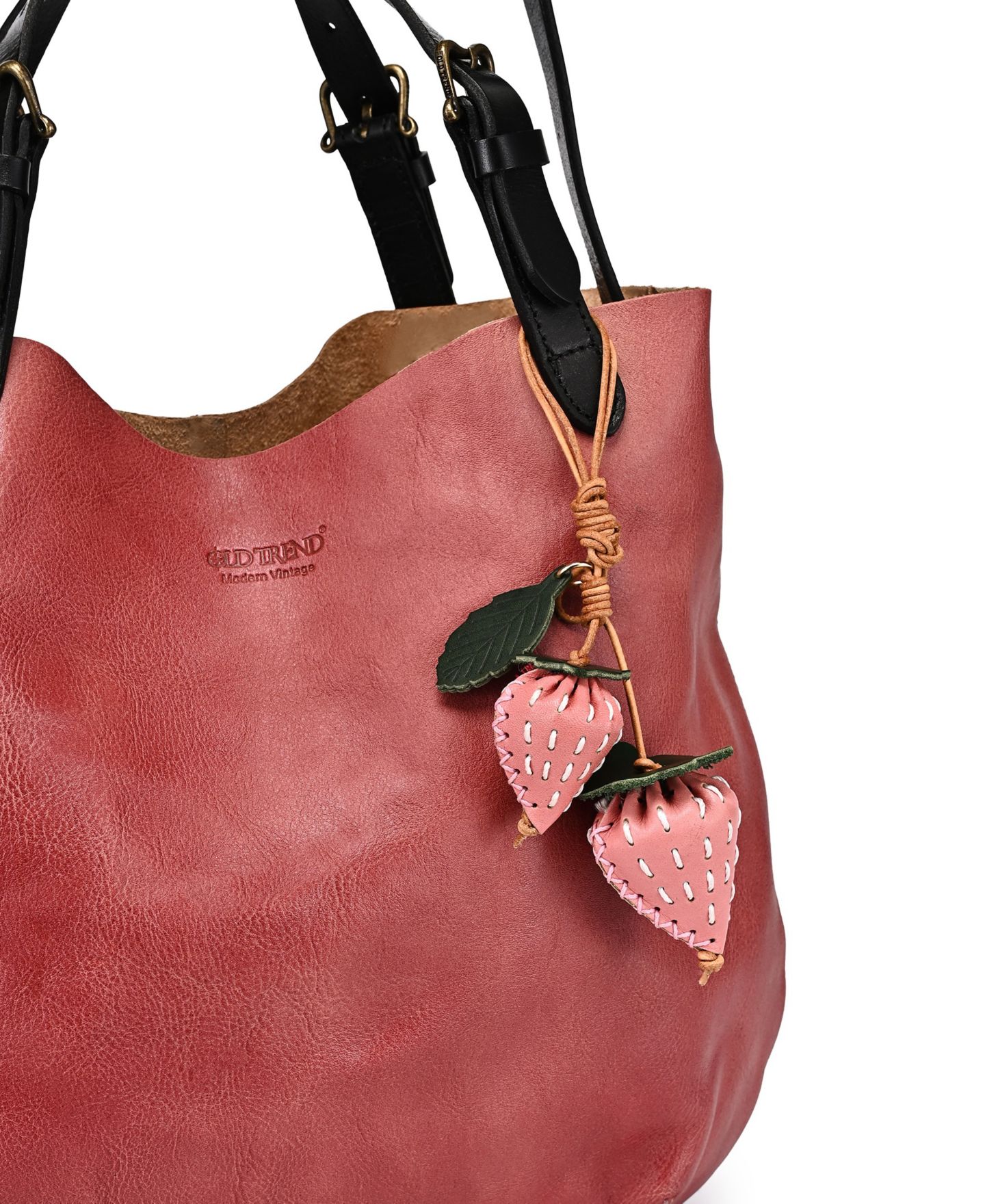 Женская сумка OLD TREND Strawberry Mini Handcrafted Botanical Fruit Charm, цвет: Розовый — фото 4