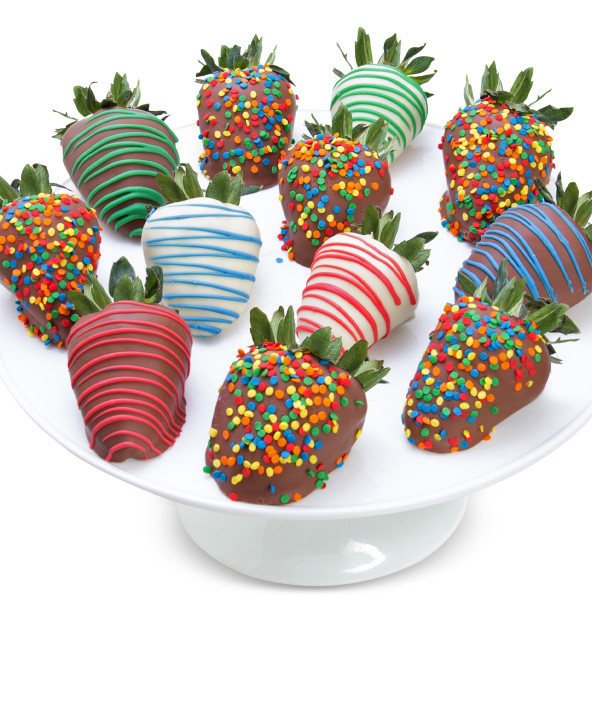 Shop Chocolate Covered Company 12-pc. Birthday Belgian Chocolate Covered Strawberries In Multi