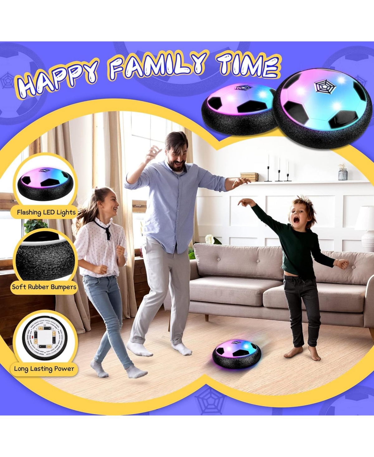 HopeRock Hover Soccer Ball Toys Old Boys Girls, Indoor and Outdoor Creative Toys for Toddlers with Foam Bumper