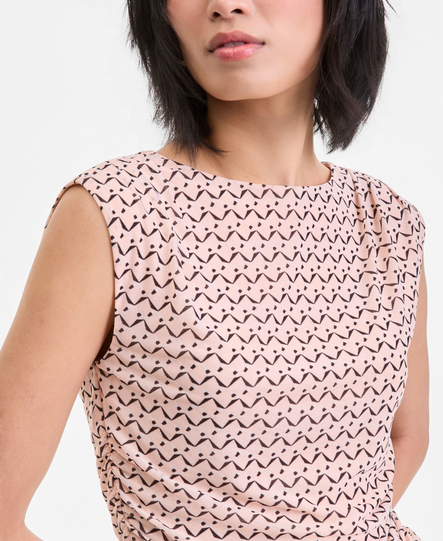 I.N.C. International Concepts Women's Sleeveless Printed Mesh Top