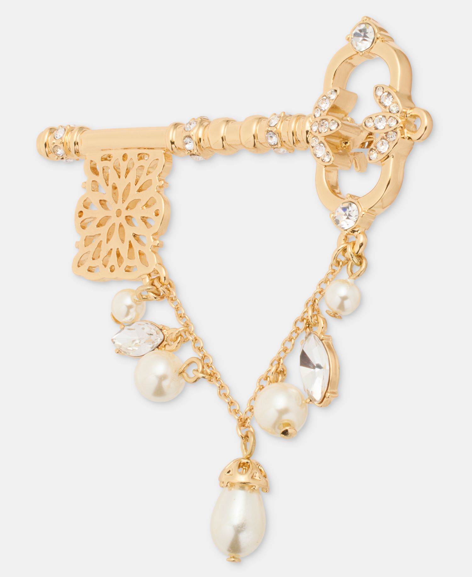 Crystal & Imitation Pearl Key Pin