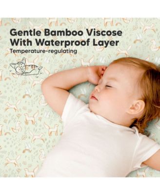 2pk Isla Waterproof Mini Crib Sheets for Boy, Girl, Soft Pack and Play Sheets for Graco Pack and Play Mattress