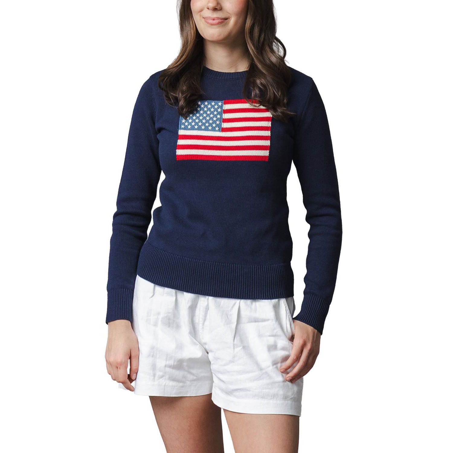 Women's Hope and Henry Organic Crew Neck Flag Sweater