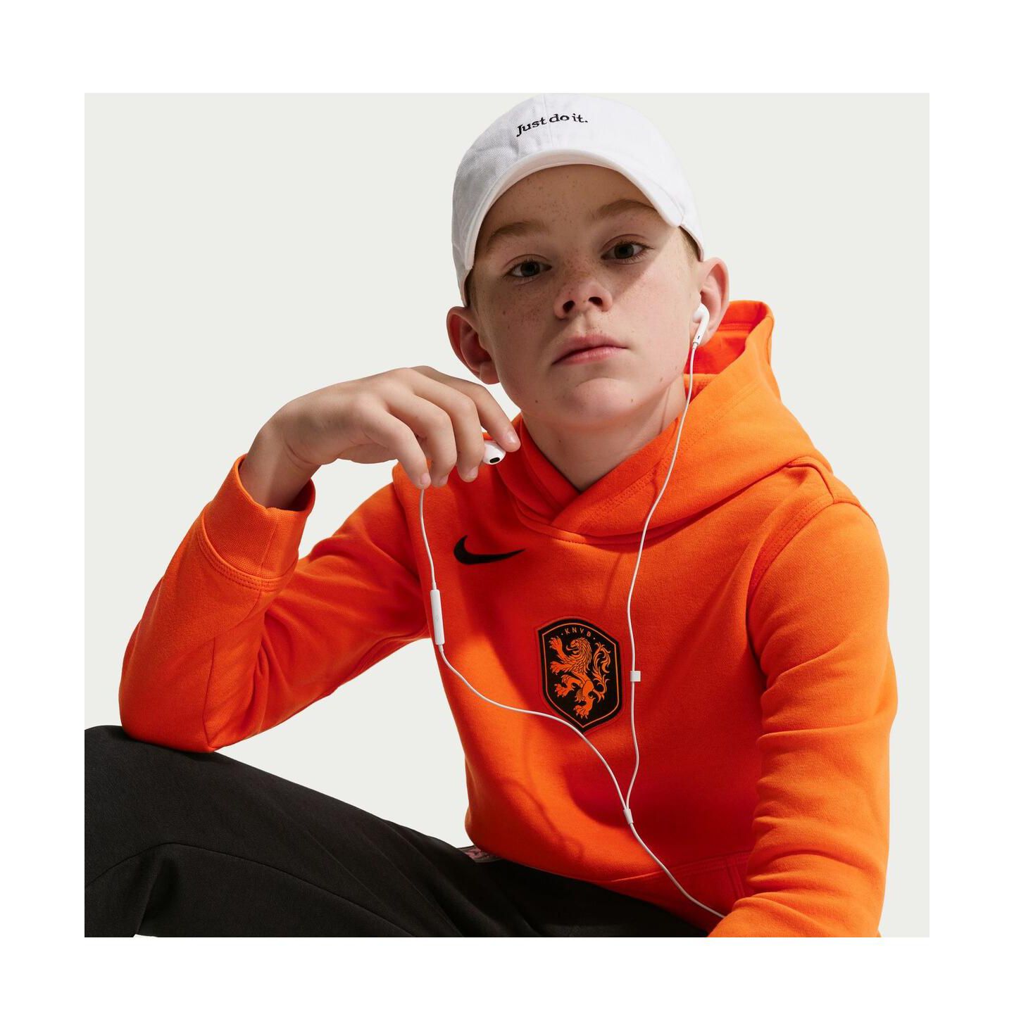 Детское худи Nike Orange Netherlands National Team Club — фото 3