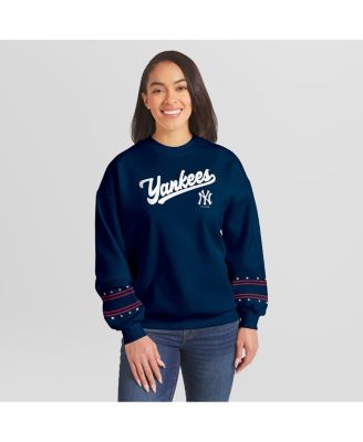 Women's Navy New York Yankees Americana Heavyweight Fleece Sweatshirt