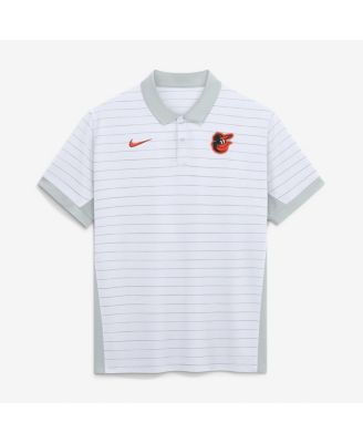Men's White Baltimore Orioles Authentic Collection Striped Victory Dri-FIT Polo Shirt