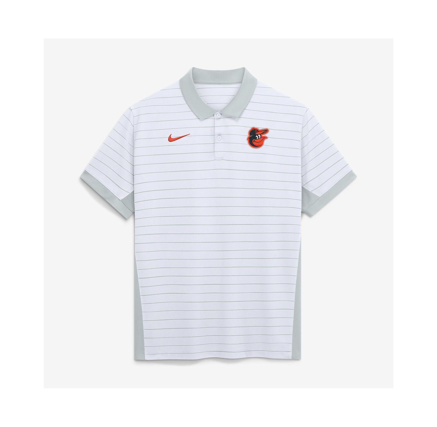 Men's White Baltimore Orioles Authentic Collection Striped Victory Dri-FIT Polo Shirt