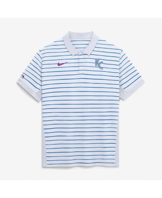 Men's White Kansas City Royals 2026 City Connect Authentic Collection Striped Victory Dri-FIT Polo Shirt