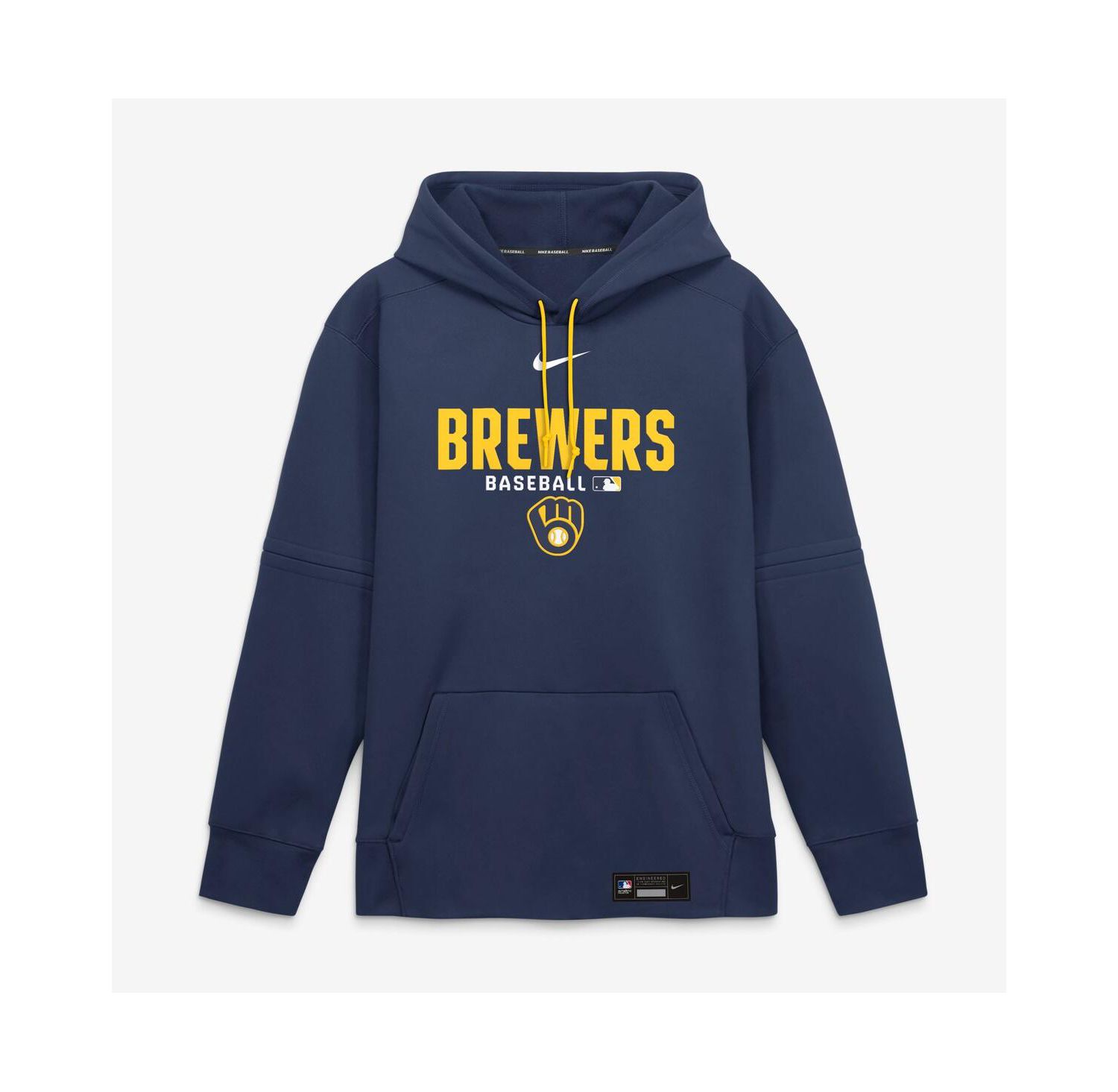 Men's Navy Milwaukee Brewers Authentic Collection Therma-FIT Hoodie