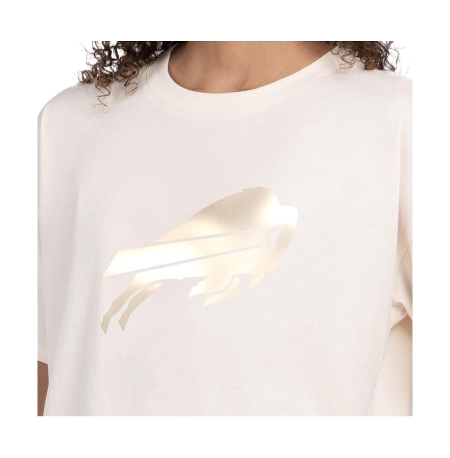 Женская футболка Starter Cream Buffalo Bills Pastel Travel Boxy Cropped — фото 3