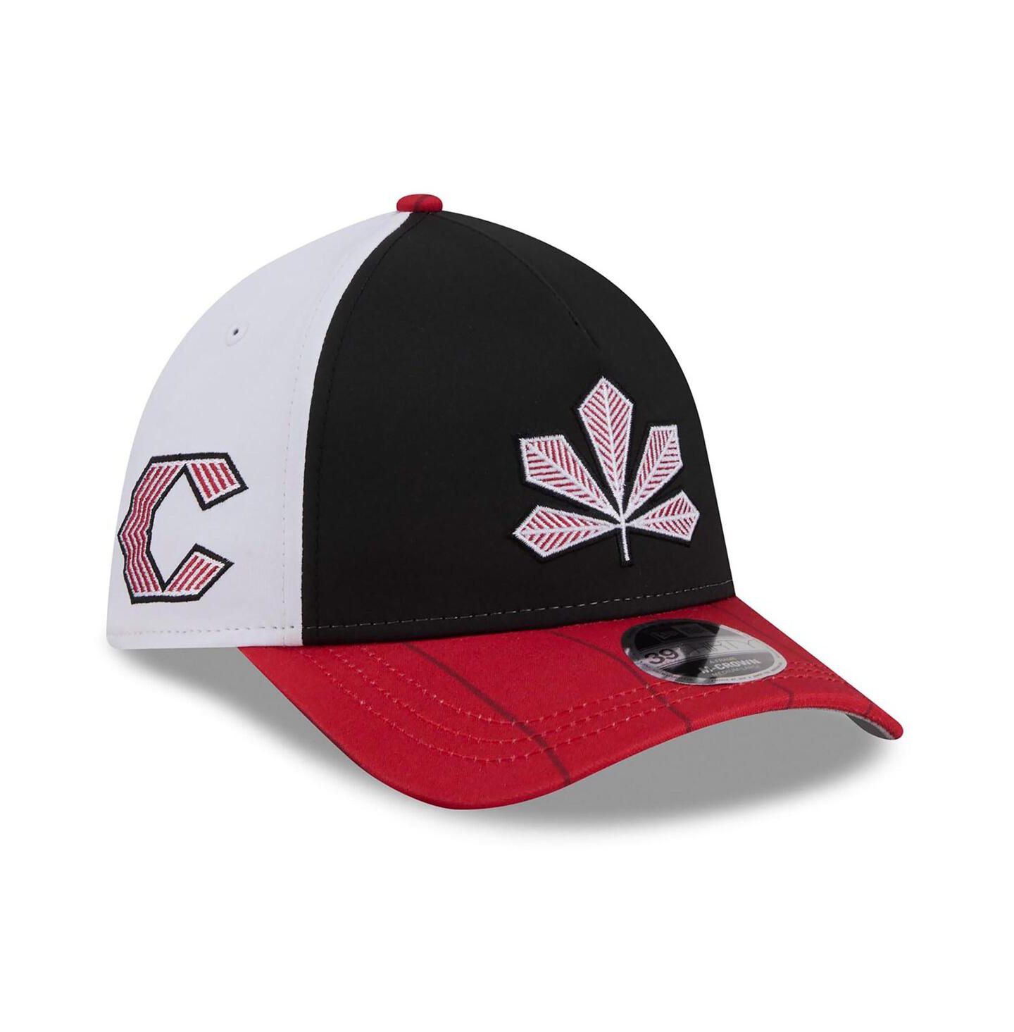 Мужская кепка New Era Black/Red Cincinnati Reds 2026 City Connect M-Crown A-Frame 39THIRTY Flex Hat — фото 1