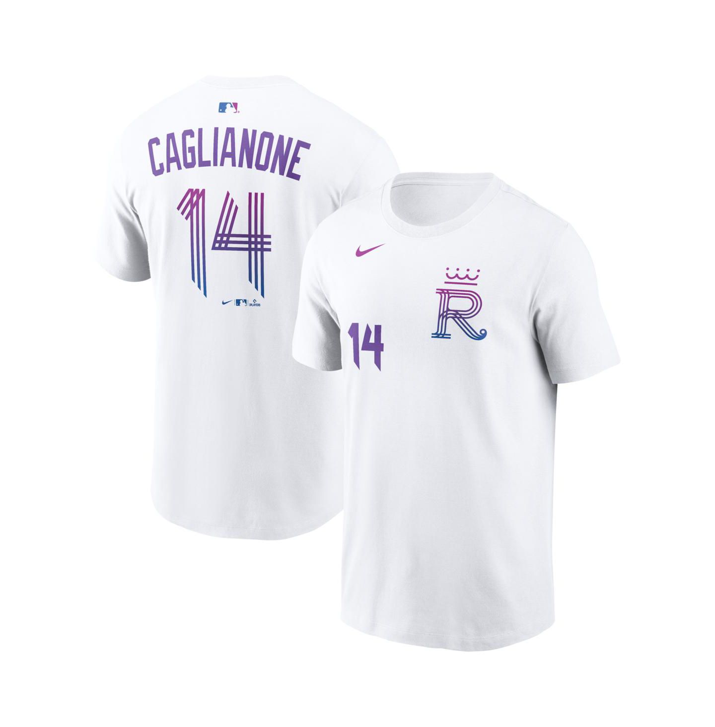 Мужская футболка Nike Jac Caglianone White Kansas City Royals 2026 City Connect Name & Number — фото 1