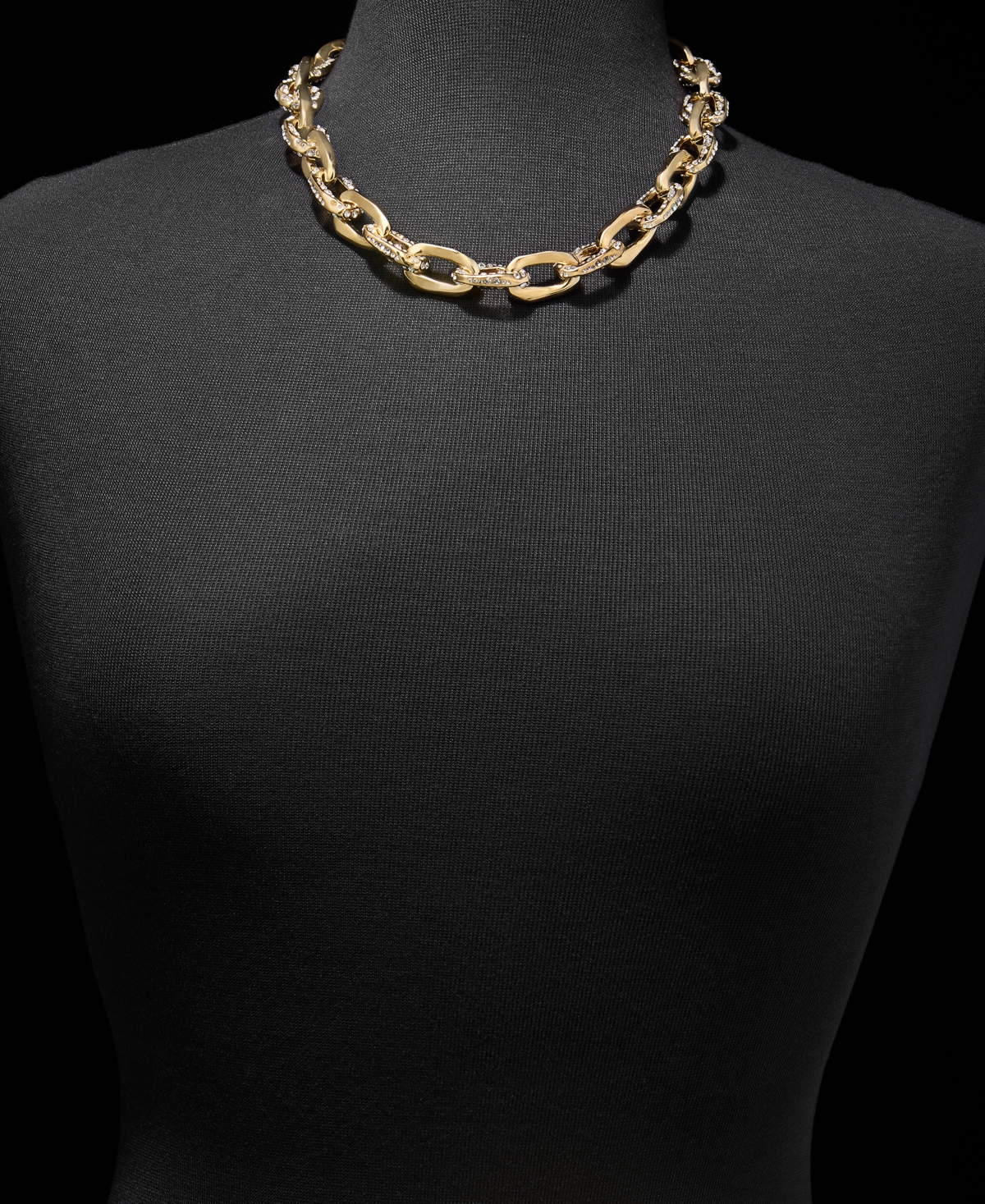 Givenchy Pave Link Collar Necklace, 16" + 3" extender