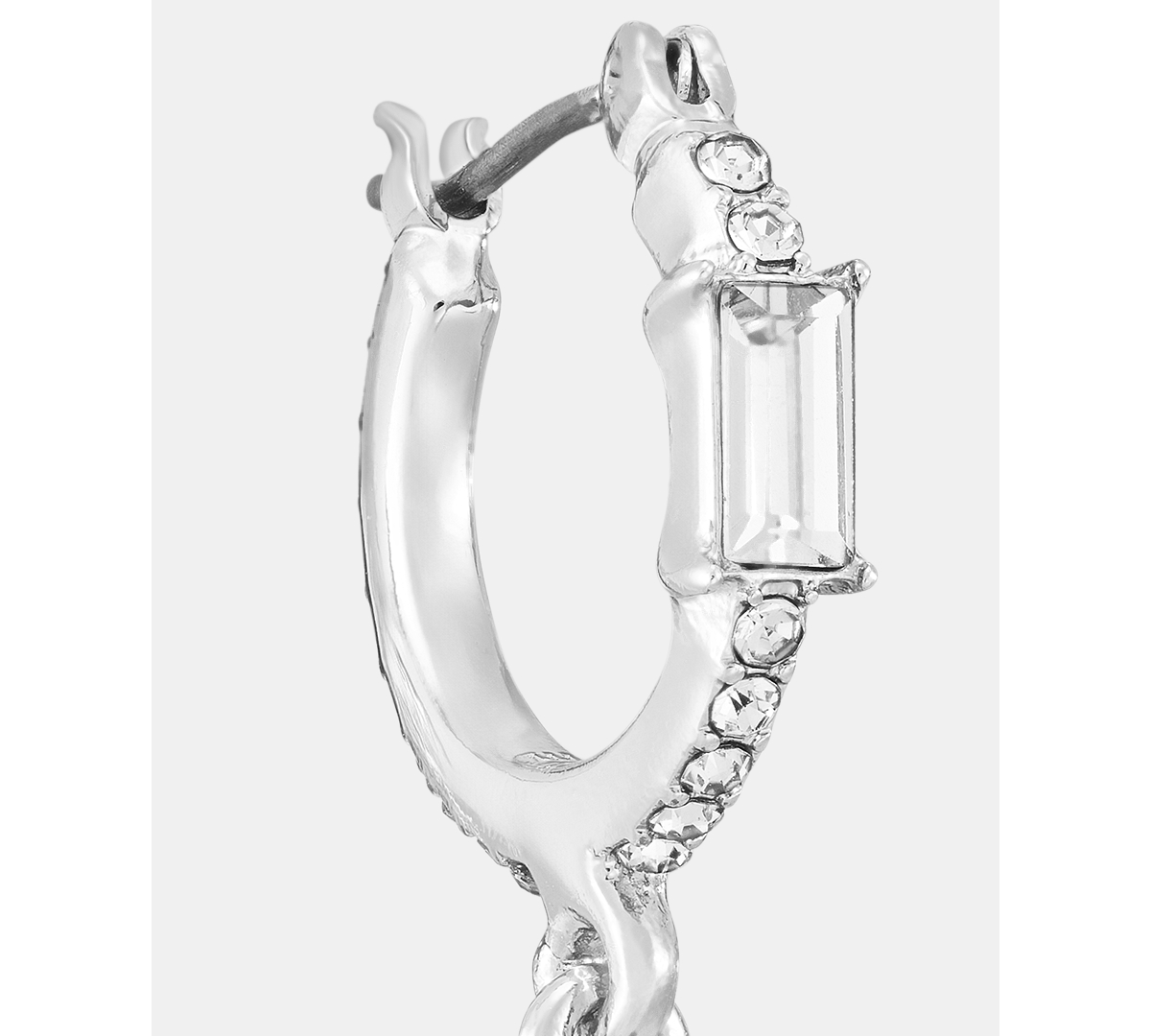 Givenchy Pear-Shape Crystal Charm Hoop Earrings