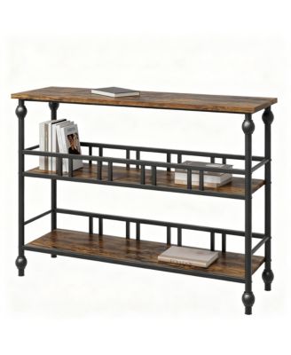  Console Table 3-Tier Entryway Narrow Sofa Side Shelves