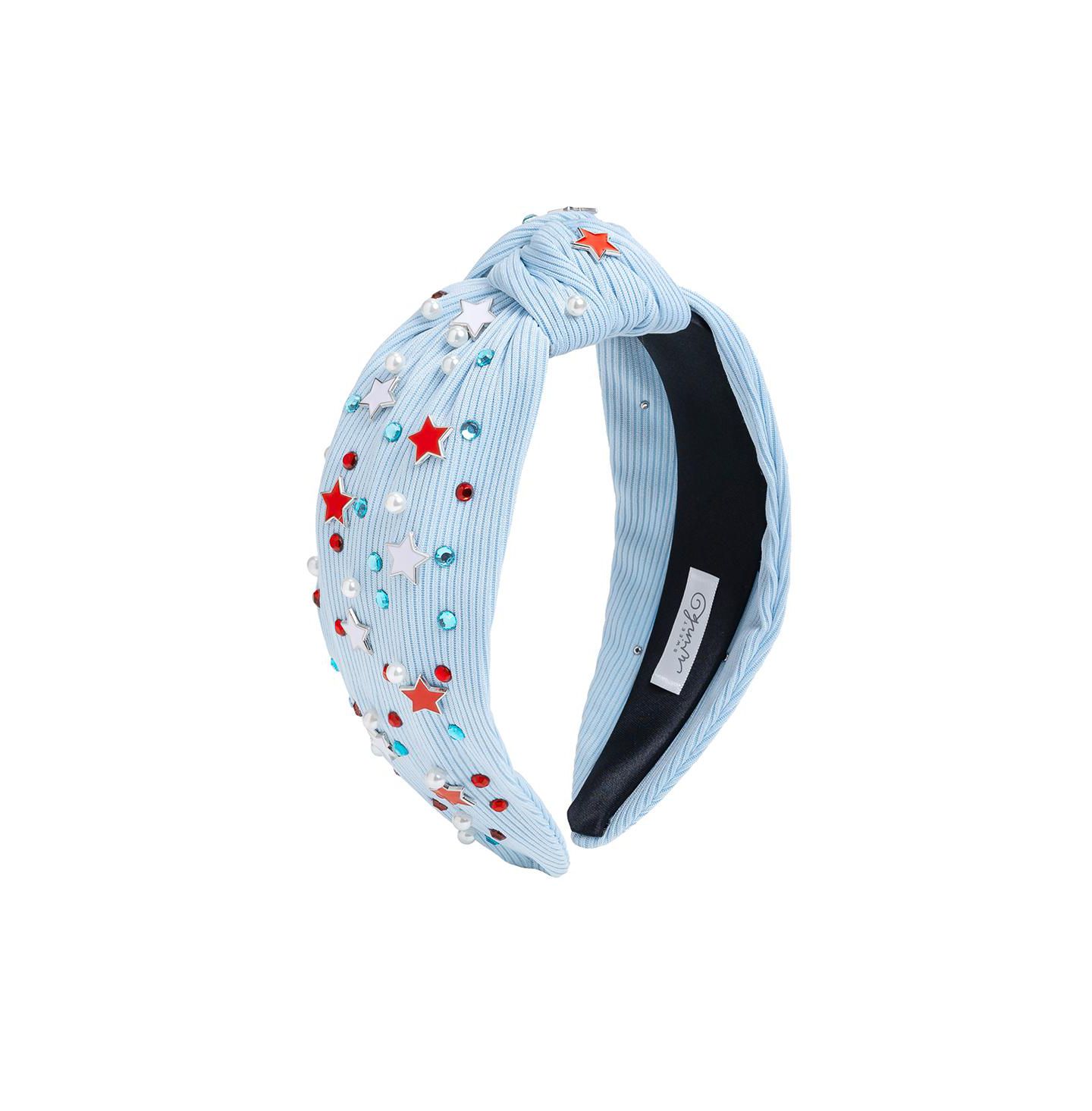 Аксессуары для волос Sweet Wink USA Stars Gemstone Headband для девочек, цвет: Светлый синий — фото 1