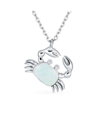 Opal Sand Crab Pendant Necklace .925 Sterling Silver