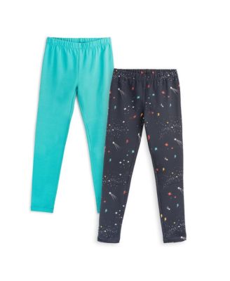 Toddler Girls Fair Trade Organic Cotton Reinforced Knee Leggings 2-pack