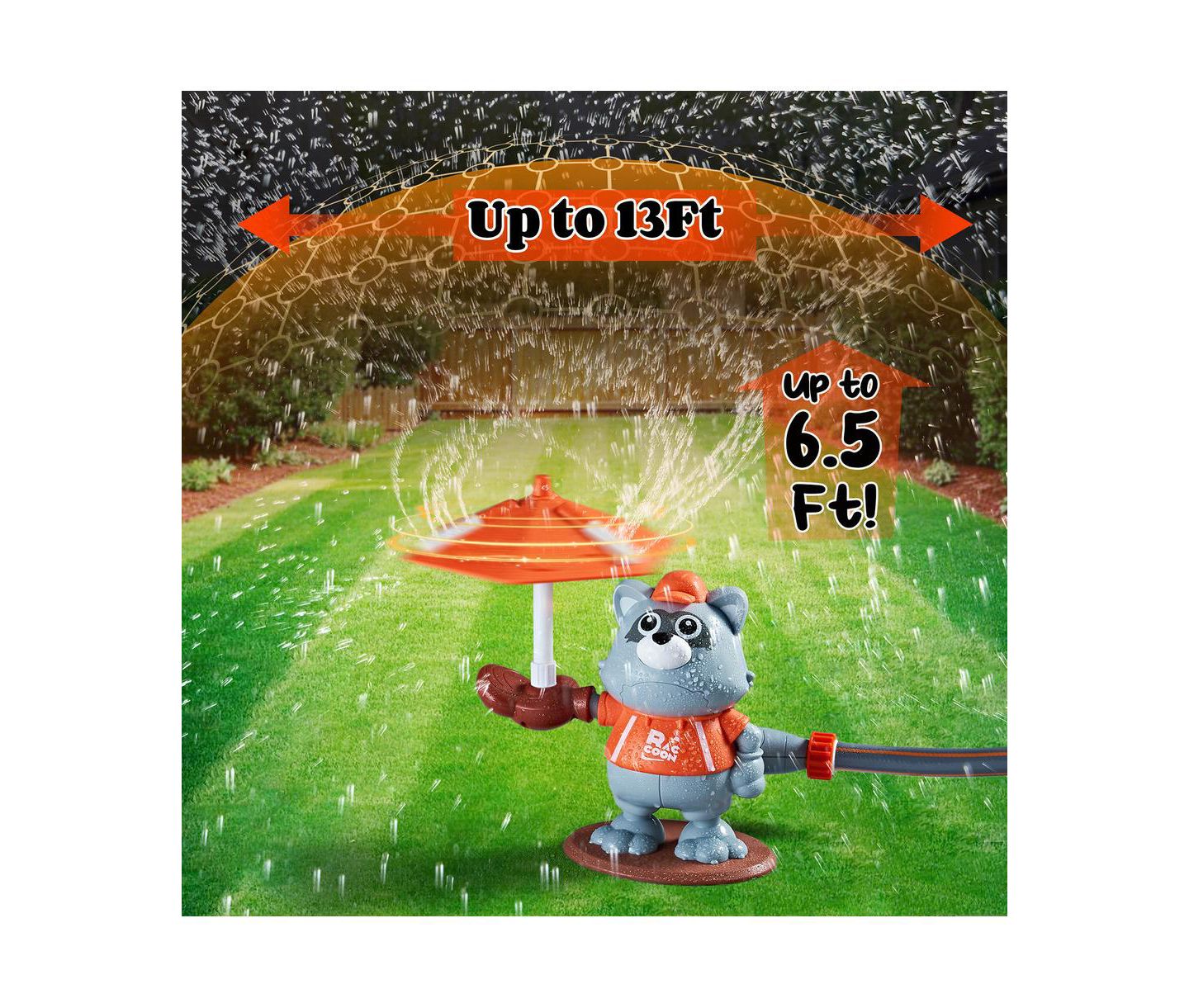 Детская игрушка Bruce & Shark 3-in-1 Baseball Water Sprinkler, Rotating, with Bat & Balls, Ages 3+, цвет: Серый — фото 5