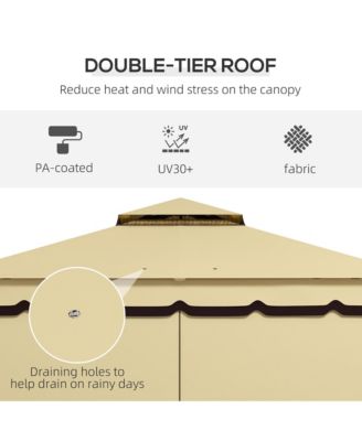 10' x 12' Double Roof Outdoor Gazebo with Netting and Curtains