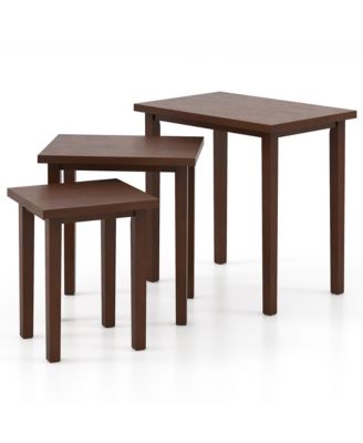 Nesting End Tables Farmhouse Rectangle Side Table Set for Living Room