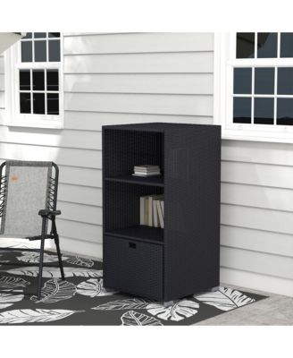 PE Rat Pool Towel Rack with 2 Storage Shelves Basket