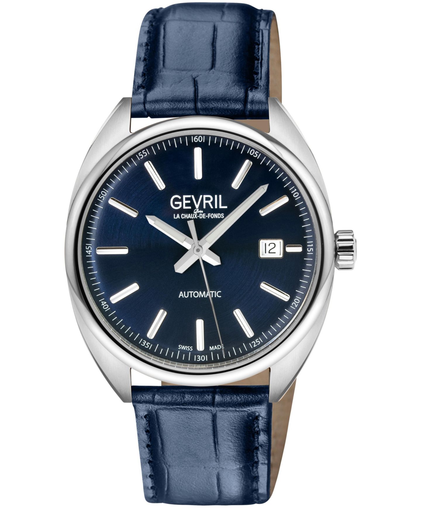 Мужские часы Gevril Five Points Swiss Italian Leather Strap Watch — фото 1
