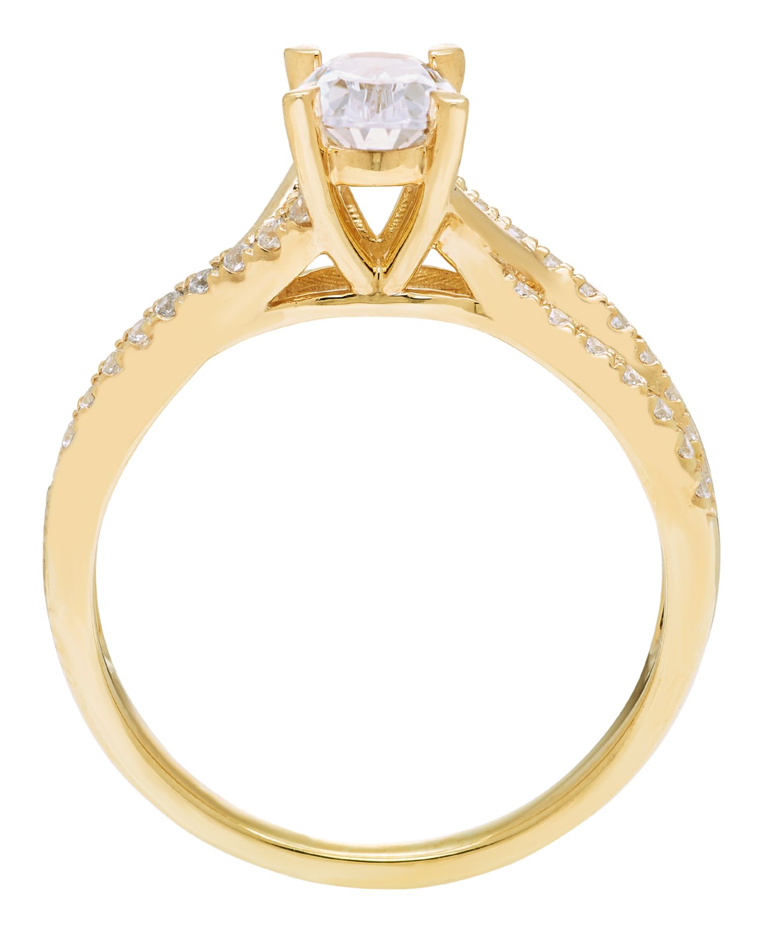 Certified Lab Grown Diamond Ring (1 ct. t.w.) in 14k Yellow Gold