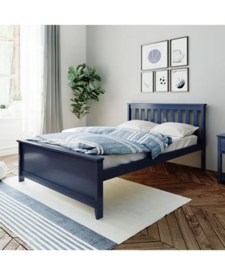 Bed Frame with Headboard, Solid Wood Platform Bed for Kids