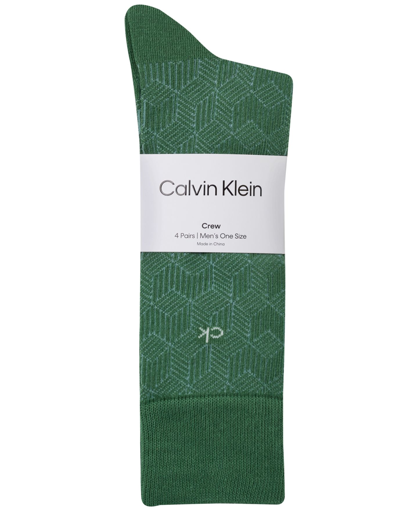 Носки Flat для мужчин, средней высоты, 4 шт. — Calvin Klein, цвет: Зелёный — фото 3