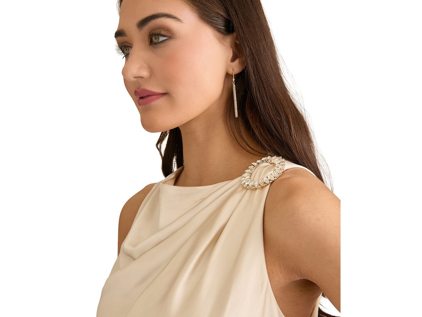 Женский топ Muse Asymmetric Neck, цвет: Кремовый — фото 3