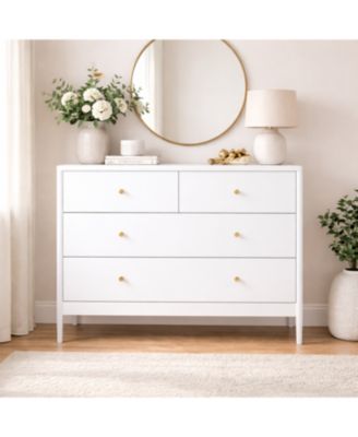 4-Drawer Kids Dresser, Wooden Toddler Dresser, Modern Baby Dressers Storage Organizer, for Nursery, Hallway and Office